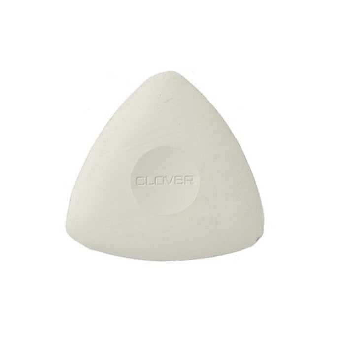 White triangular chalk with Clover branding.