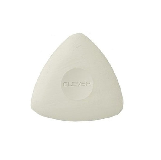 White triangular chalk with Clover branding.