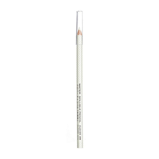 White fabric pencil with clear cap.