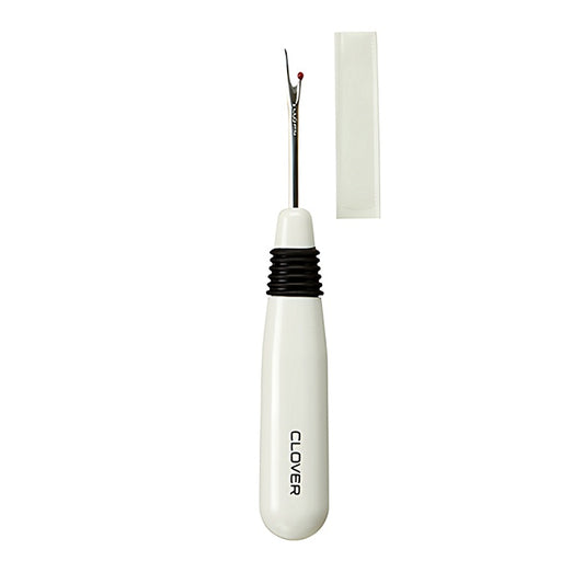 White handled seam ripper with Clover branding.