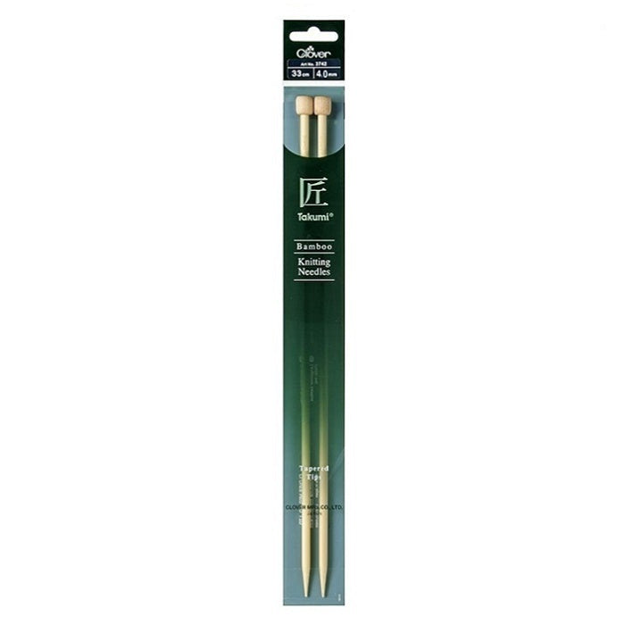 Packaged bamboo single point needles with Clover branding.