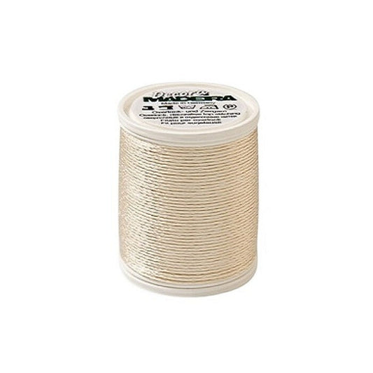 Spool of beige thread with Madeira branding.
