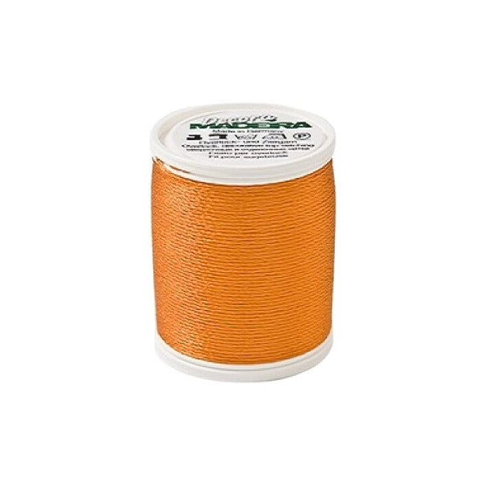 Spool of orange thread with Madeira branding.