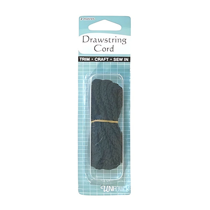 Packaged drawstring cord with Uni Trim branding.