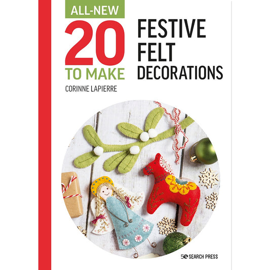 Book cover with illustrations of felt decorations. 