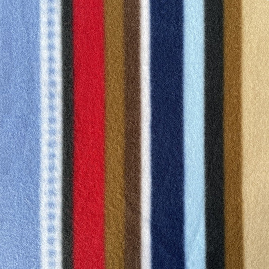 Fleece fabric with vertical stripes design.