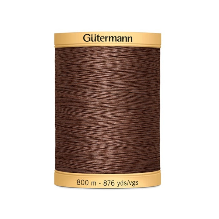 Spool of brown thread with Gutermann 800m branding.