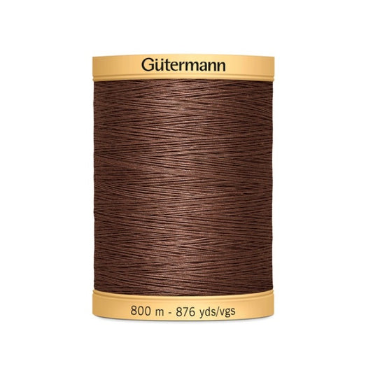Spool of brown thread with Gutermann 800m branding.