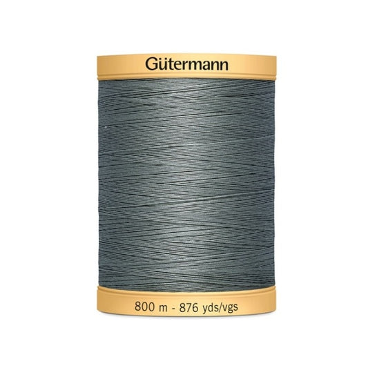 Spool of dark grey thread with Gutermann 800m branding.
