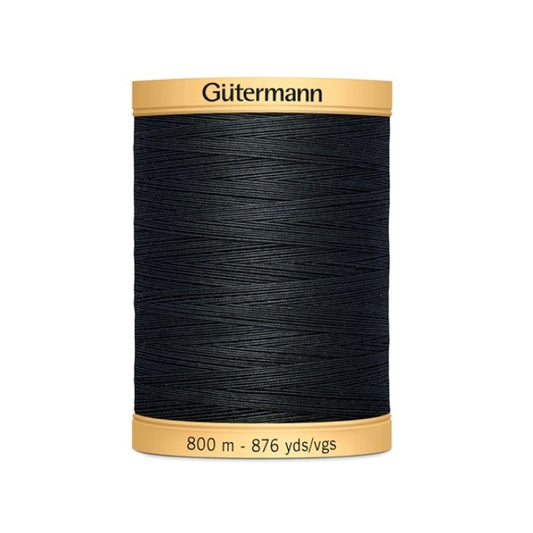 Spool of very dark grey thread with Gutermann 800m branding.