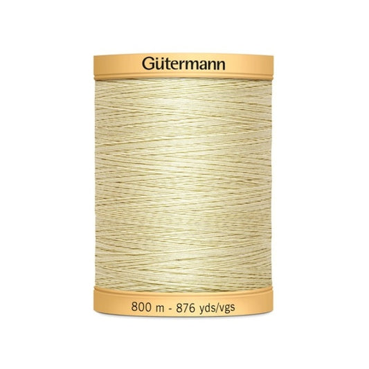 Spool of beige thread with Gutermann 800m branding.