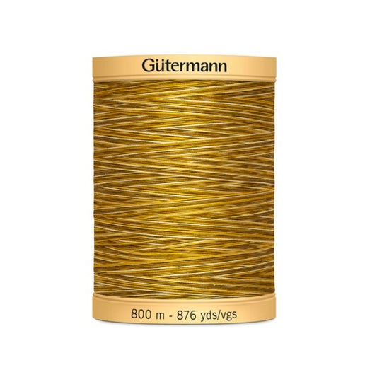 Spool of ight brown variegated thread with Gutermann 800m branding.
