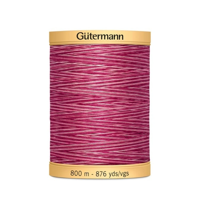 Spool pink variegated thread with Gutermann 800m branding.