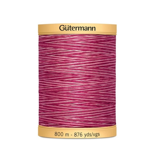 Spool pink variegated thread with Gutermann 800m branding.