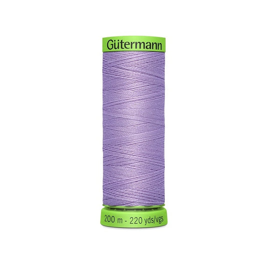 Spool of purple extra fine thread with Gutermann branding.