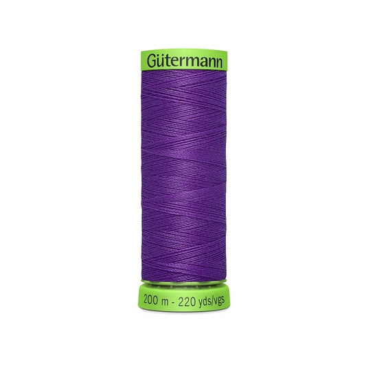 Spool of purple extra fine thread with Gutermann branding.