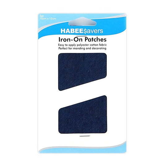 Denim patches in Habee Savers packaging.