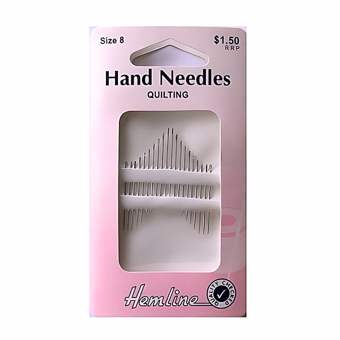 Pack of Hemline quilting hand needles.