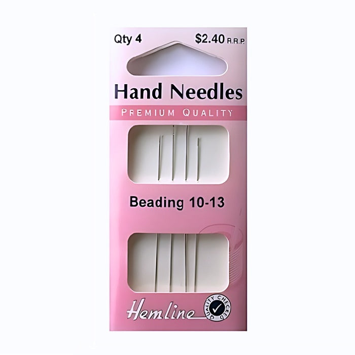 Pack of beading hand needles with Hemline branding.