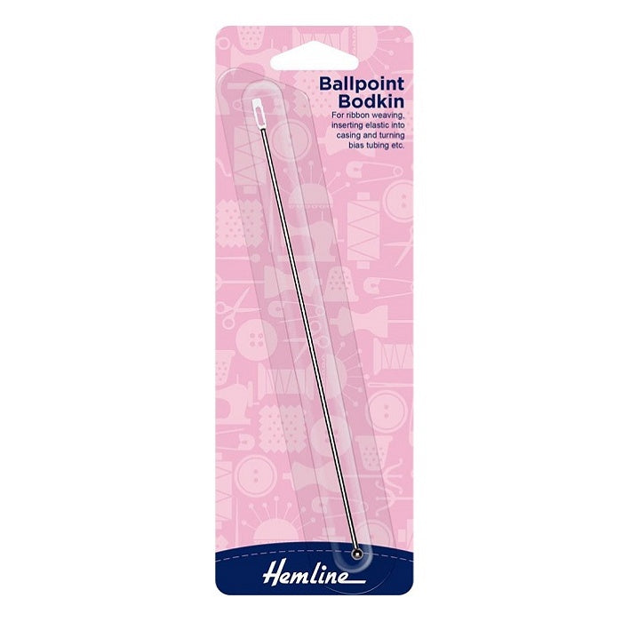 Ballpoint bodkin with Hemline branding.