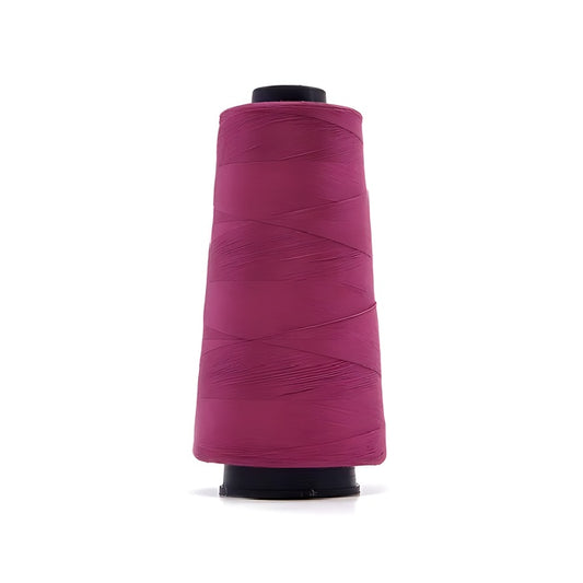 Dark pink overlocking thread cone.