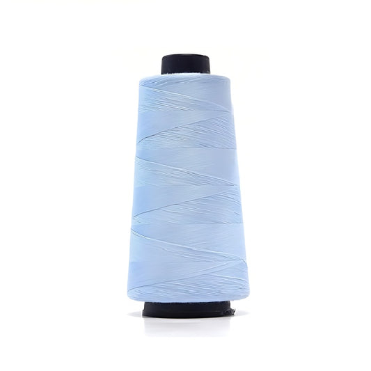Light blue overlocking thread cone.
