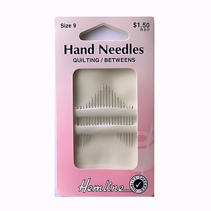 Pack of quilting hand needles with Hemline branding.