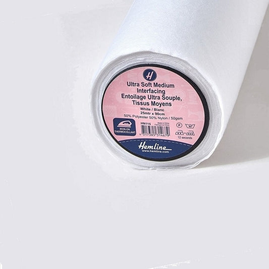 Roll of interfacing with Hemline Branding.
