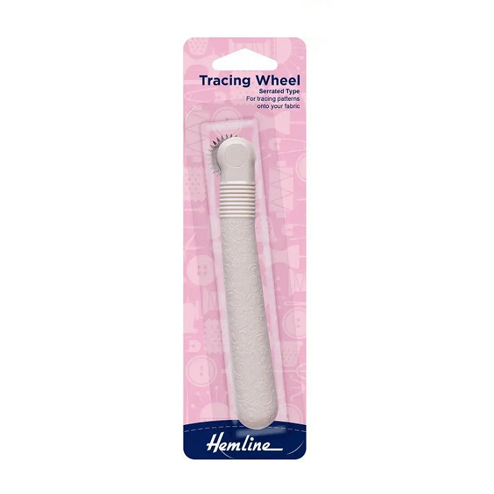 Packaged toothed tracing wheel with Hemline branding.