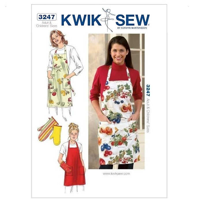 Sewing pattern cover with halter neck aprons and oven mitts.
