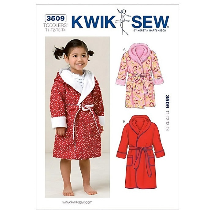 Pattern cover with toddlers shawl collar robe.