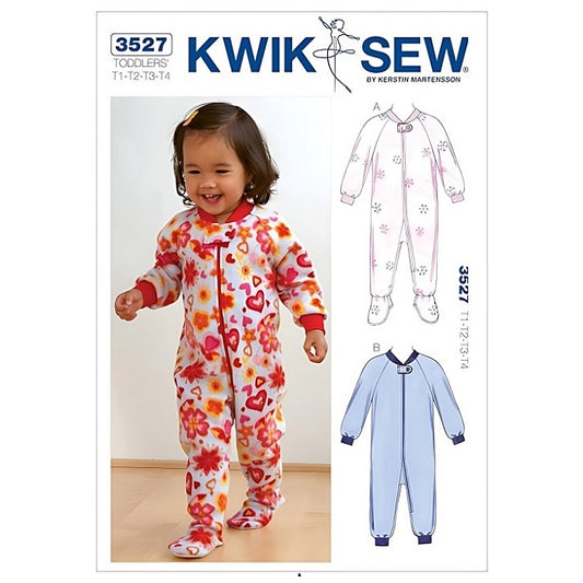 Pattern cover with toddlers zippered onesies.