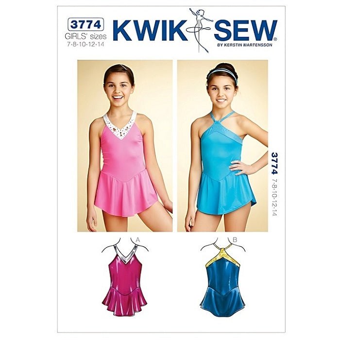Pattern cover with girls skirted leotards in two styles.