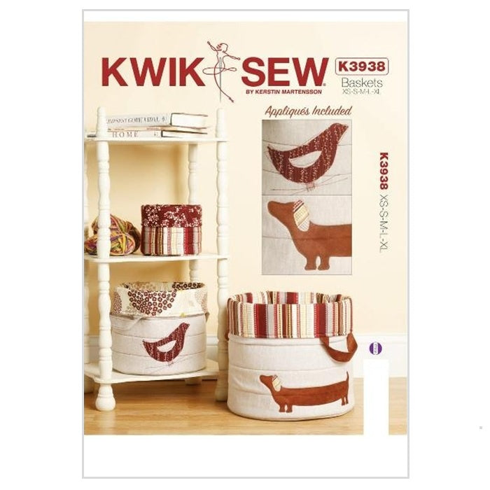Sewing pattern cover with round appliqued nesting boxes.