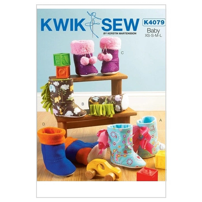 Sewing pattern cover with toddlers boot ie slippers.