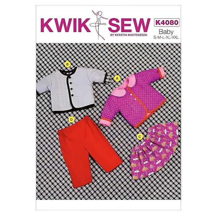 Pattern cover with babies quilted outfits.
