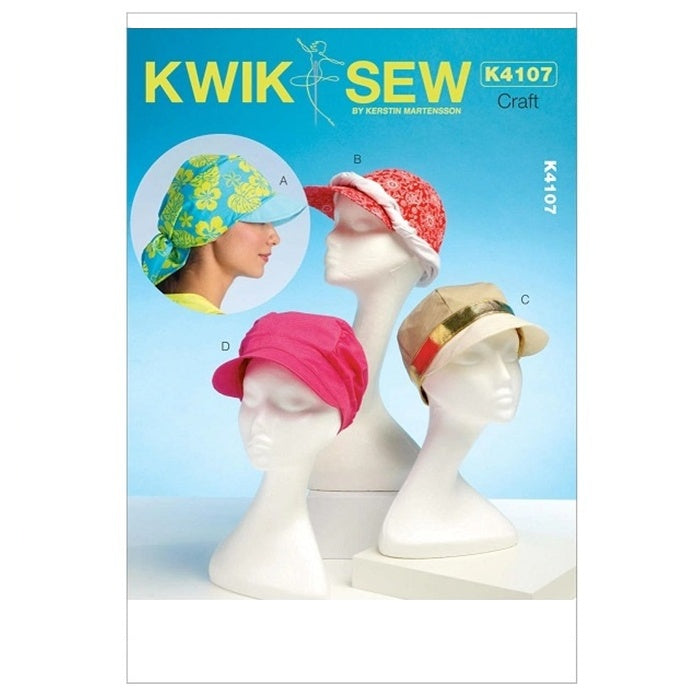 Sewing patterns cover with womens sun visors in four designs.