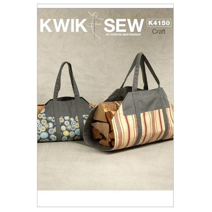 Sewing pattern cover with log carriers holding firewood.