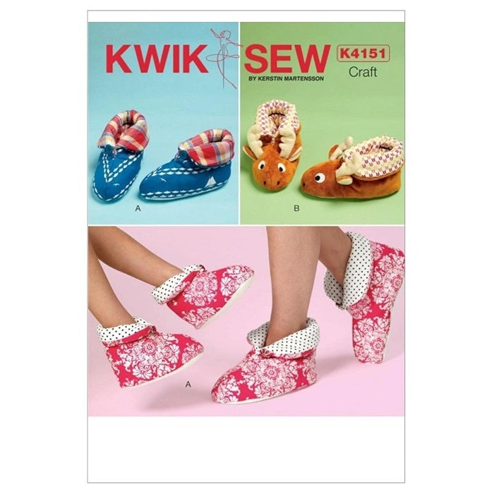Sewing pattern cover with bootie slippers with foldover cuff.