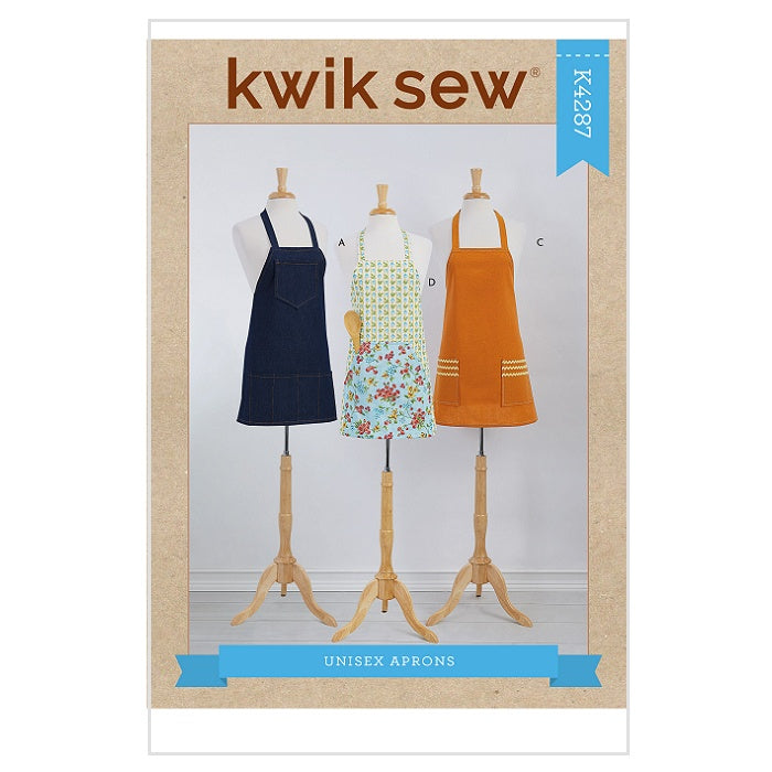 Sewing pattern cover with halter neck unisex aprons.