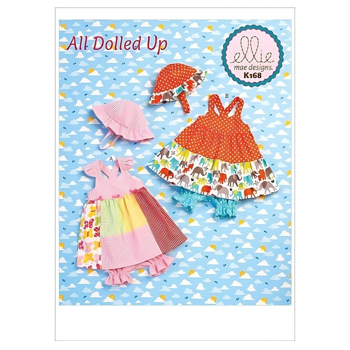 Pattern cover with toddlers matching summer dress and hat.