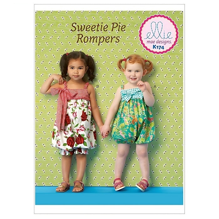 Pattern cover with toddlers wearing summer rompers.