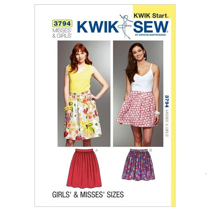 Sewing pattern cover with misses gathered skirt in two lengths. 