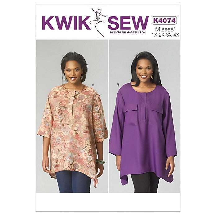 Sewing pattern cover with womens handkerchief  tunic top.