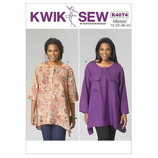 Sewing pattern cover with womens handkerchief  tunic top.