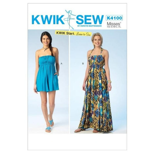 Sewing pattern cover with misses romper dress with detachable straps.