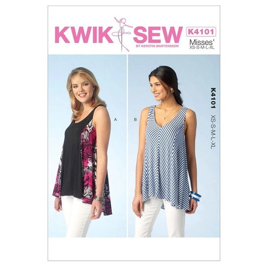 Sewing pattern cover with misses princess seam top.