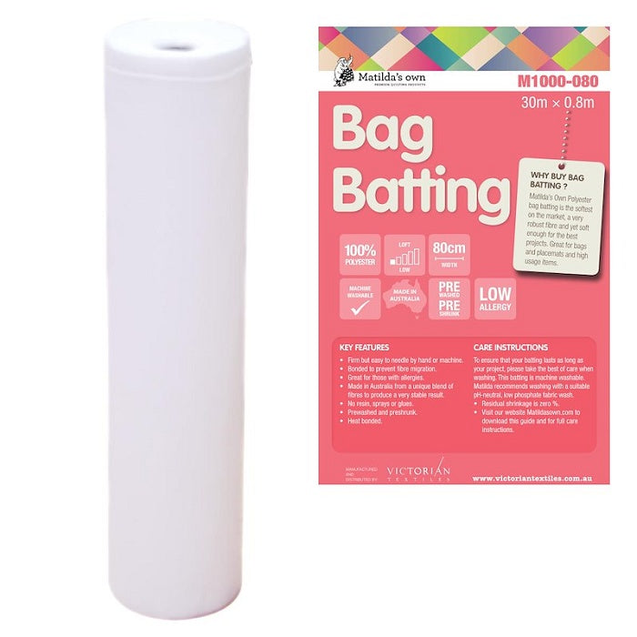 Roll of bag batting with Matildas Own branding.