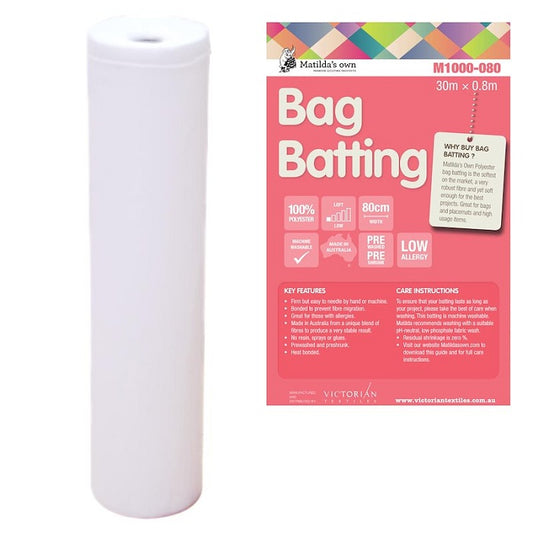 Roll of bag batting with Matildas Own branding.