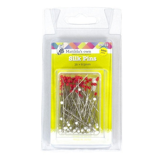 Packaged red and white pins with Matilda's Own branding.